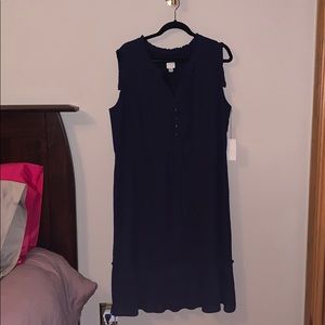 Sleeveless Tie Waist and Ruffle/ Button Top Dress